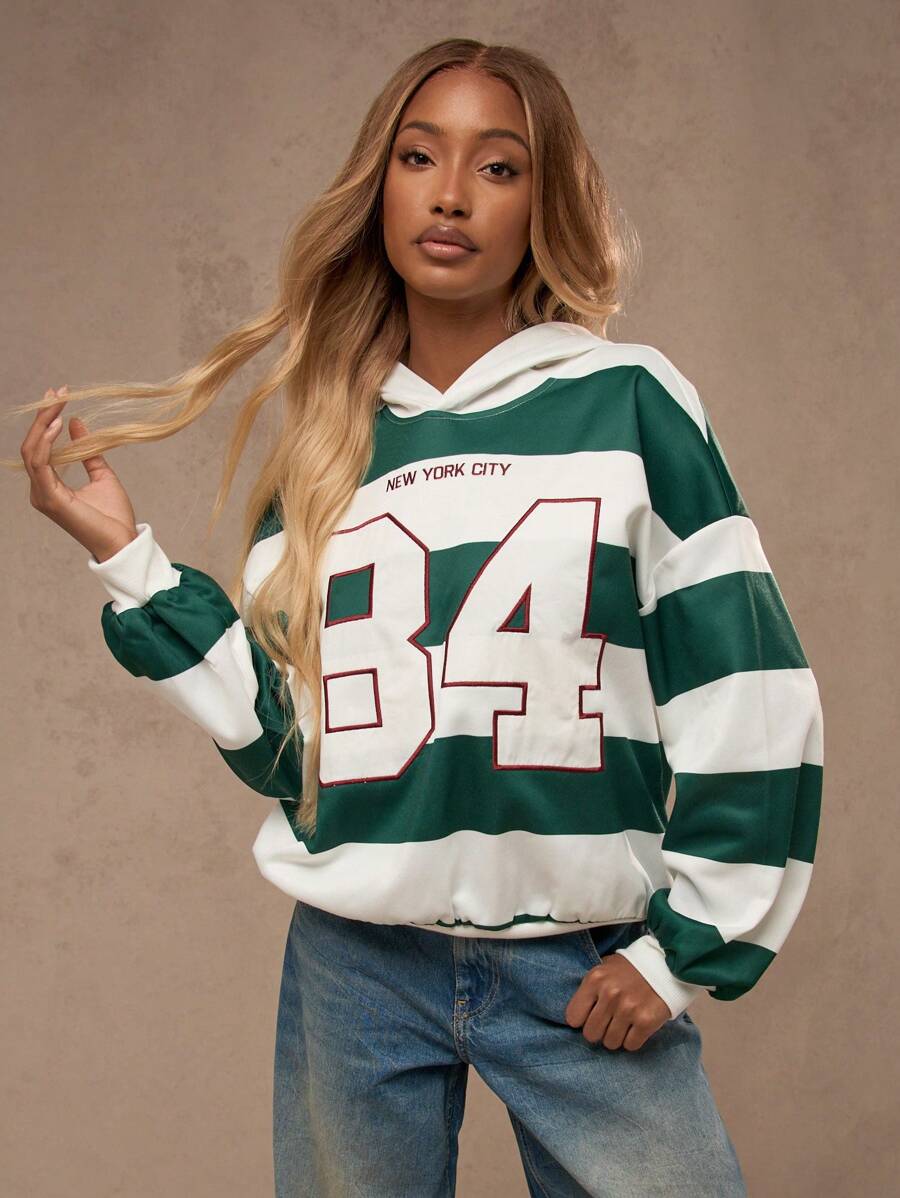 MISSGUIDED ニューヨークシティ84 バーシティストライプスウェット