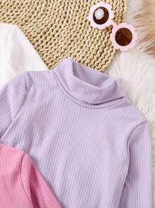 Genkimix Kids 年轻女孩针织高领汗衫，柔软舒适的针织面料，高领设计有效保护年轻女孩的颈部免受寒风侵袭，增加温暖，简约经典的款式适合各种层次，适合秋冬季休闲穿着、户外活动 - 彩色 - 查看 3