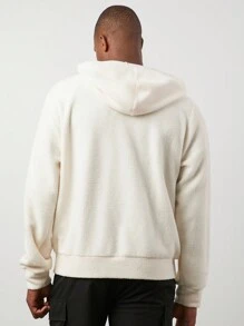 Manfinity VCAY Sudadera con capucha de corte slim de punto grueso casual para hombre, apropiada para el otoño