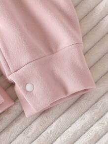Girls Autumn And Winter Jumpsuit Baby Girl Cute Bow Long Sleeve Jumpsuit - Pink - View 7