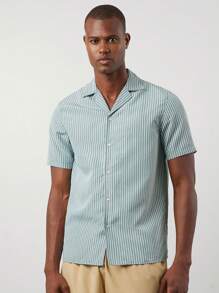 Manfinity VCAY 男士梭织立领短袖休闲衬衫 - 彩色 - 查看 2