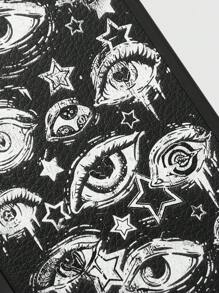 ROMWE Goth Funda de teléfono compatible con iPhone con textura negro y dibujo de ojos - Multicolor - Ver 3