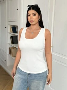 SHEIN EZwear 3 件大码女式纯色休闲吊带背心