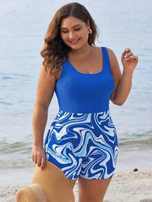 Đồ bơi cổ chữ V họa tiết bãi biển mùa hè cỡ lớn - Nhiều màu - Xem 5