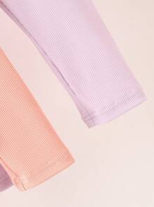 Baby Girls Multi-Piece Casual All-Match Leggings, Spring & Autumn New Ribbed Stretchable Versatile Long Pants - Multicolor - View 5