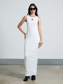 AiiRZ Seam Detail Fitted Bodycon Maxi Dress