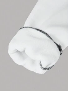 SHEIN 1 chiếc áo khoác bomber tay dài in chữ nhiều màu cho bé gái tuổi teen - Đen và trắng - Xem 5