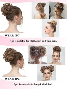 1pc Bun Hair Piece Hair Extensions Colored Human Hair Buns For Women Updo Hairpiece Black Brown Extension Beginner Friendly Messy Hair Extensions - Natural Black - View 6