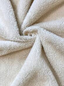 Chiquease 撞色拼布口袋纽扣羊毛厚夹克 - 棕色 - 查看 8