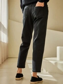 DAZY Quần Jeans Ống Thẳng Túi Bên Hông Thường Ngày Cho Nữ - màu đen - Xem 7