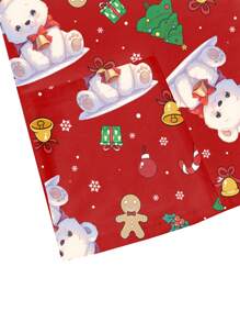 PopScrub Christmas Cartoon Santa Hat, Bear, Christmas Tree, Snowflake, Bells Uniform Scrub Top, Women Cartoon Themed Nursing Uniform Scrub Top, Christmas - White - View 5