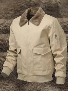 Manfinity Homme Jachetă casual cu mânecă lungă, cu guler cu rever, pentru bărbați