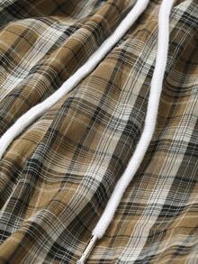 DAZY 宽松拼布格子印花抽绳裤家居服 - 卡其色 - 查看 8