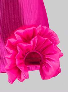 年轻女孩甜美可爱渐变粉色蝴蝶泡泡袖网眼撞色连衣裙 - 彩色 - 查看 4