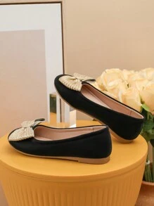 Fashionable Casual Flats For Teens & Youth - Black - View 3