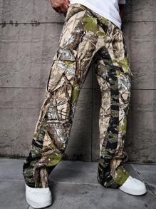 Manfinity LEGND Quần Jeans Ống Đứng Túi Hộp Họa Tiết Thực Vật Thường Ngày Cho Nam - Nhiều màu - Xem 4