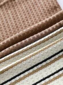 SHEIN 2 buc. Cămăși tricotate moi, respirabile și confortabile pentru bebeluși, potrivite pentru mai multe anotimpuri, cu material flexibil și elastic, pentru o mișcare fără restricții. Include două variante de culoare pentru a satisface diferitele preferințe ale bebelușului și ale părinților. - Multicolor - Vizualizare 8