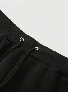 Manfinity EMRG 2pcs Men's Casual Letter & Numeral Print Hooded Sweatshirt And Sweatpants Set,Men Tracksuit,Men Two Pieces Outfits,Graphic Sweatshirt