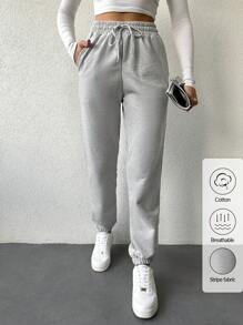 Solidne spodnie dresowe ze ściągaczem w pasie