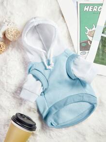PETSIN 1 chiếc áo hoodie thường ngày in chữ Columbia University tương phản màu xanh và trắng cho chó mèo cưng 2 trong 1 - Nhiều màu - Xem 6
