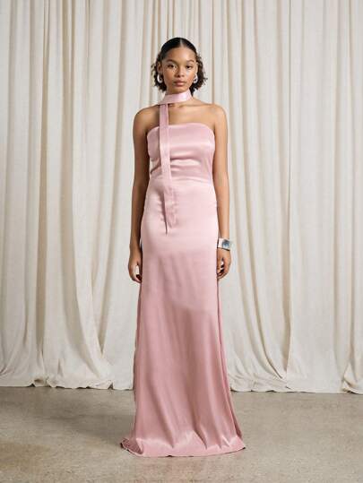 bandeau a line dress Black Bandeau A-Line Skirt Midi Dress  AX Paris