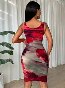Calvaya Vacation Chic Tie-Dye Sleeveless Bodycon Dress