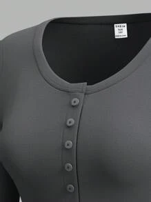 SHEIN Conjunto de 3 piezas de camisetas de manga larga ajustadas informales para niñas preadolescentes, adecuado para otoño/invierno