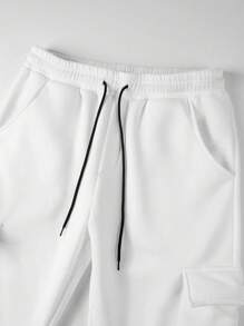 Manfinity Homme Men's Solid Color Zip-Up Hoodies And Sweatpants Casual Tracksuit Set, Fall, Fall Clothes, Cozy Outfits