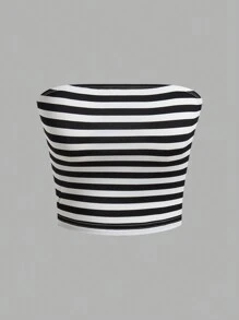 SHEIN EZwear 3pcs Women Casual Fitted Bandeau Set, Daily Wear