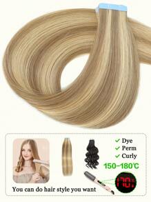 Tape In Hair Extensions Human Hair 14-22" Straight Seamless Skin Weft Hair Extension Tape In Hair Tape Ins Hair Extensions - S12/24 - View 7
