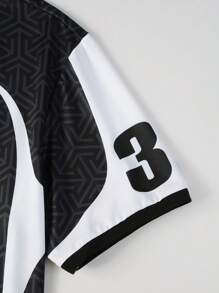 PAVTROS 男士休闲字母印花宽松短袖拼色领 Polo 衫，适合外出，送给朋友