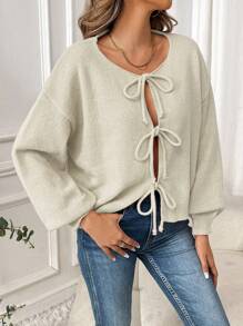 Chiquease Short Tie Knot Loose Dolman Cardigan For Women Fall Winter Cloth For Women