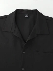 Manfinity Homme Men's Contrast Collar Chef Shirt, Summer - Multicolor - View 6