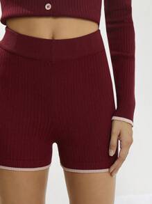 WESTFADE Pull-On Sweater Knit Shorts - Burgundy - View 3