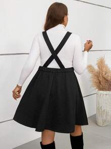 SHEIN LUNE Vestido sin mangas de talla grande de unicolor con tirantes gruesos y elegante para mujeres
