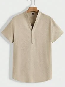 Manfinity BRENVOR Men's Solid Color Shirt And Pants Set, Cozy Outfits