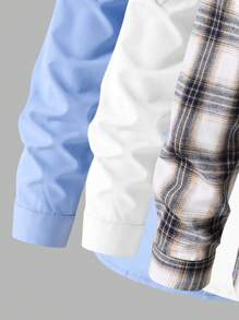 SHEIN Conjunto de 3 camisas informales con bolsillo para niños
