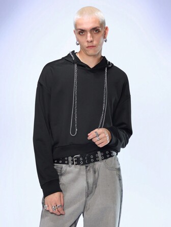 Manfinity VCAY Men's Fitted Casual Long Sleeve Hoodie, For Fall Winter