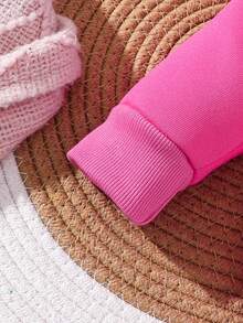 Bộ 2 áo nỉ lông cừu cho bé gái, phong cách thường ngày, màu hồng bụi - Màu Hồng Tươi - Xem 6