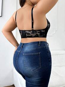 1 件性感蕾丝拼布黑色内衣 - 黑色 - 查看 2