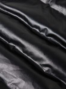 SHEIN Unity 女士纯色无袖拉链前口袋休闲加厚棉服外套冬季 - 黑色 - 查看 8
