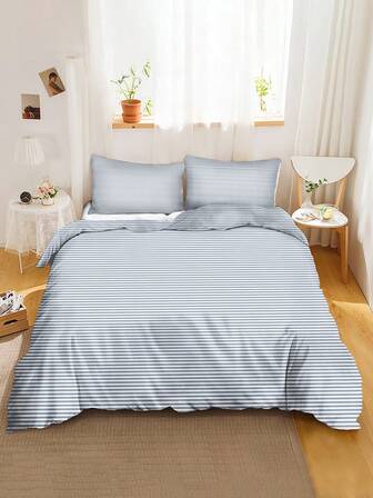 Conjunto de capa de edredom listrado