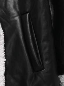 SHEIN EZwear Fashionable Thermal Lined Long Coat For Autumn/Winter - Black - View 11