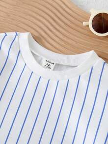 SHEIN Áo nỉ dệt kim cổ tròn dài tay in hình thỏ thường ngày cho trẻ em Unisex, dành cho mùa thu và đông - trắng - Xem 5