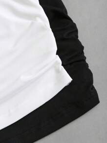 SHEIN Unity 女士休闲褶饰衬垫圆领背心 - 黑色 - 查看 6