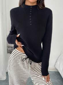 SHEIN Essnce 秋冬季女两件套毛绒毛衣保暖内衬保暖半高领打底衫女两件优惠冬季毛绒毛绒毛衣套头打底衫保暖防寒保暖内衬长袖毛衣高领毛衣 - 彩色 - 查看 2