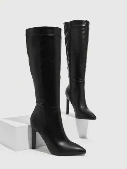 CUCCOO BIZCHIC Enfärgade modeknästövlar för kvinnor, lämpliga för festkläder Halloween för jul- och nyårshelgen