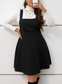 SHEIN LUNE Vestido sin mangas de talla grande de unicolor con tirantes gruesos y elegante para mujeres