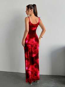 SHEIN SXY Váy không tay in họa tiết đơn giản giản dị dành cho nữ, mùa hè - trắng - Xem 2