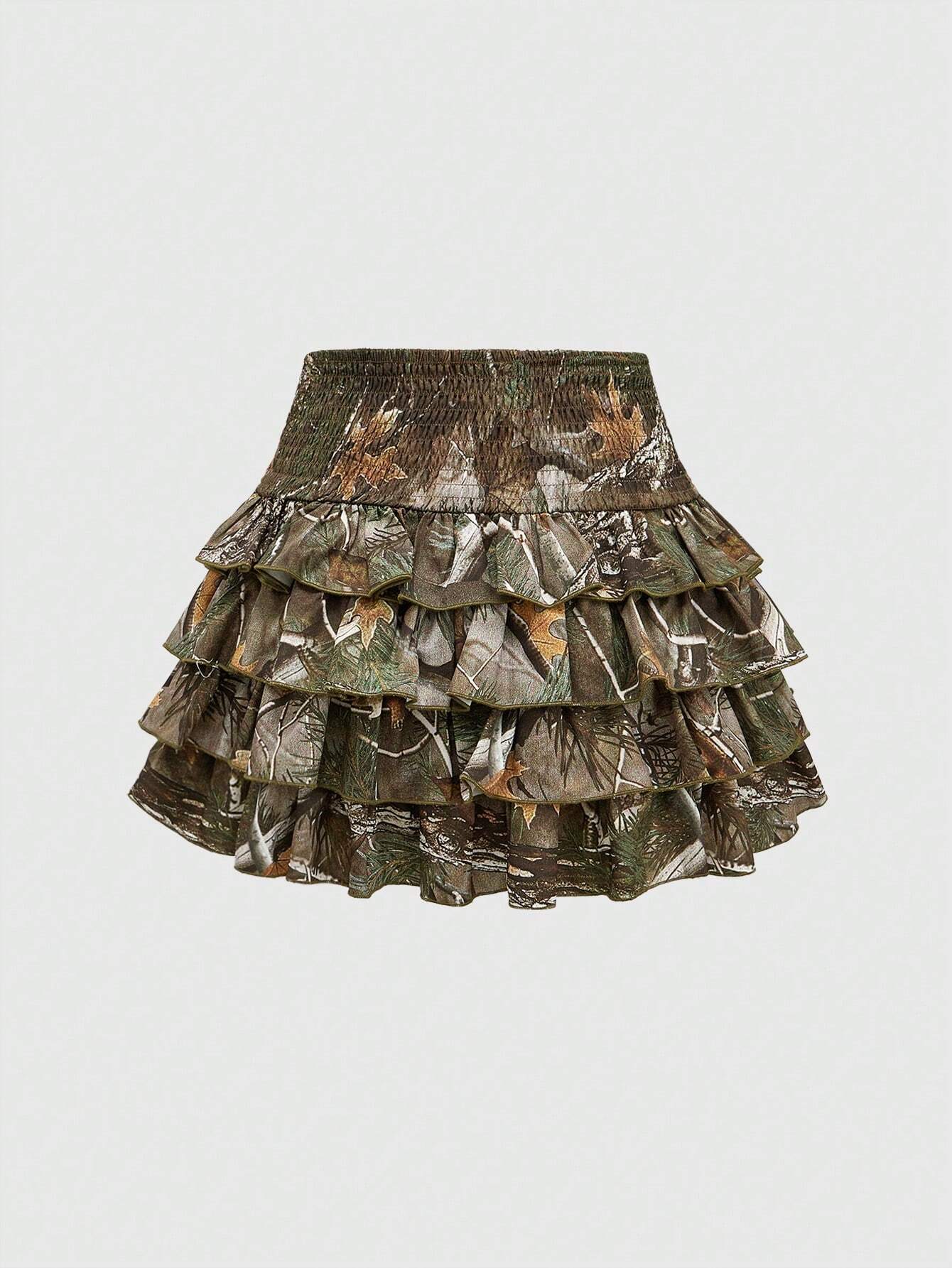 ＊韓国＊［NUROSE］MINI RUFFLE LAYERED BOOTCUT SKIRT PANTS 2C Frill-Layered Mini Skirt CD321 - Korean Women's Fashion | LEWKIN